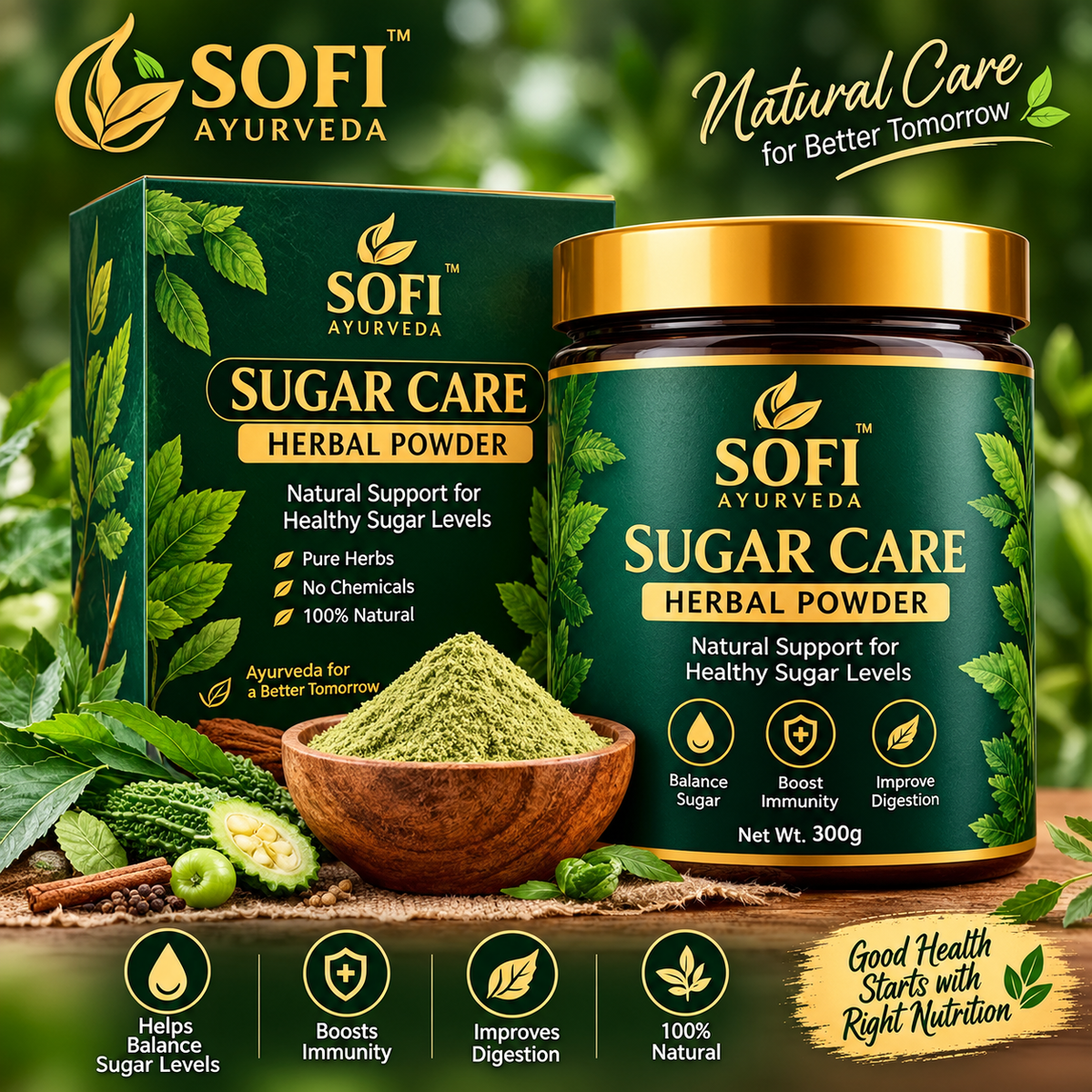SOFI AYURVEDA – SUGAR CARE HERBAL POWDER
